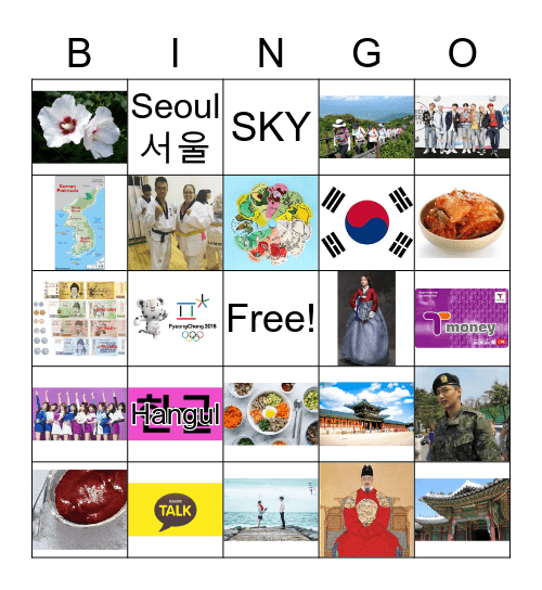 Korean Culture Bingo Card