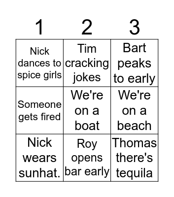 Company Event 2018 Bingo Card