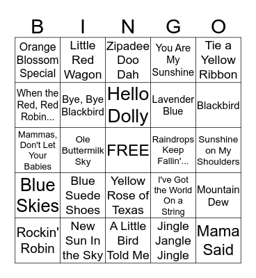 Springtime Bingo Card