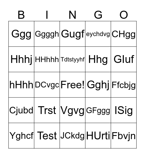 Trst Bingo Card