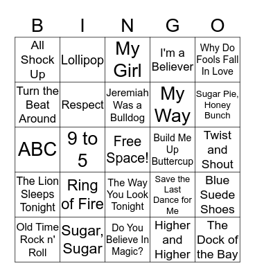 TRADITIONS MUSIC Bingo Card