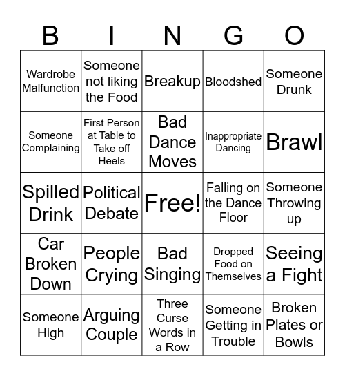 PROM BINGO Card