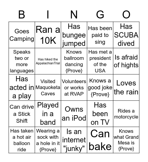 Direct Service Team Bingo Card