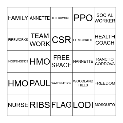 Bingo Card