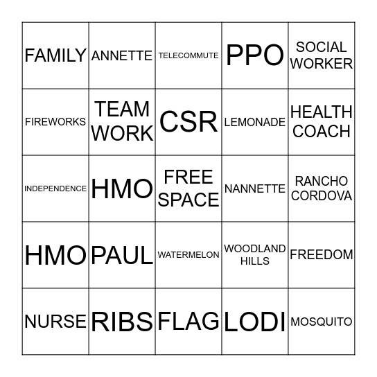 Bingo Card