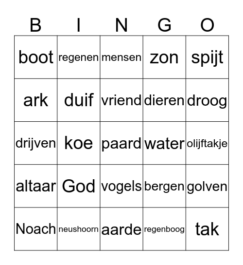 De ark van noach Bingo Card