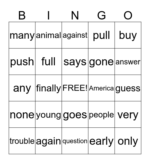 2nd grade 2nd marking period Bingo Card