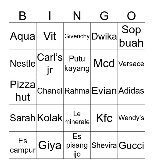 Alyssa. Bingo Card