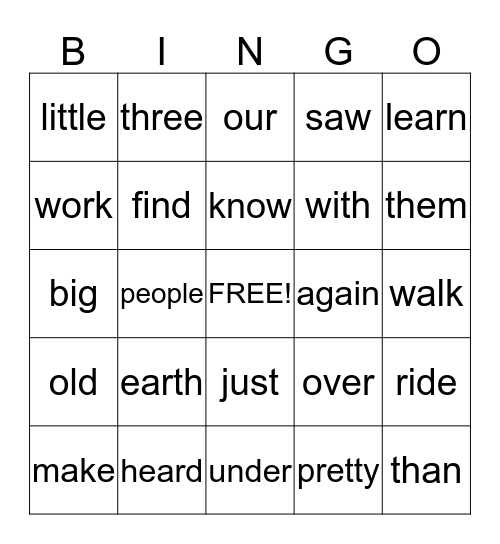 1st grade 3rd marking period Bingo Card