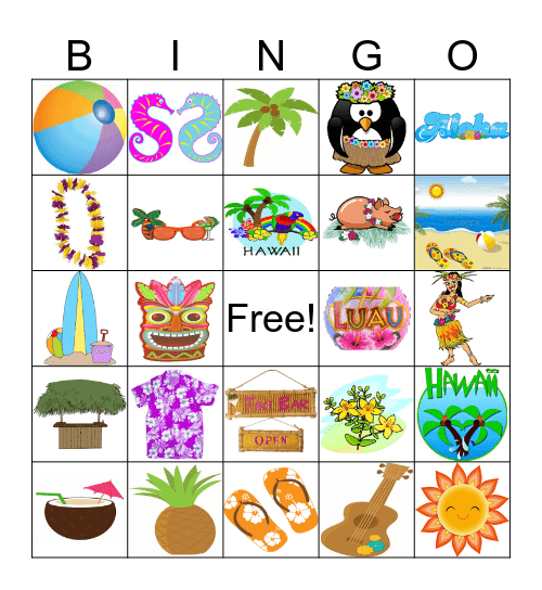 Luau Bingo Card