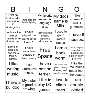 Mystery Person Bingo- Period 2/3 Bingo Card