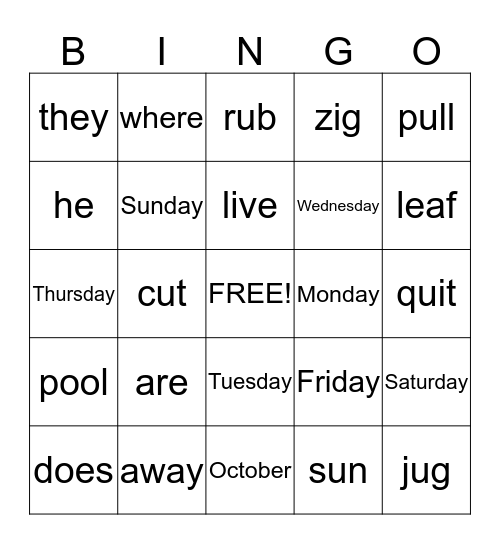 Theme 2 Week 3 Bingo Card