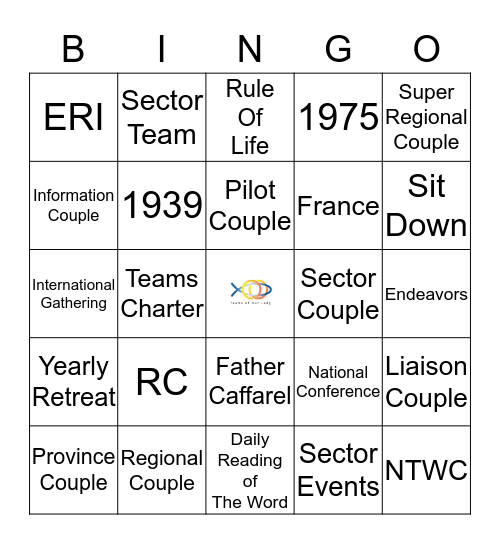 TEAMS of OUR LADY BINGO Card