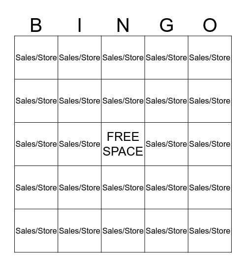 DAILY SALES BINGO Card