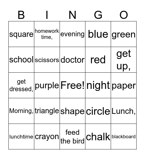 Everyday Bingo Card