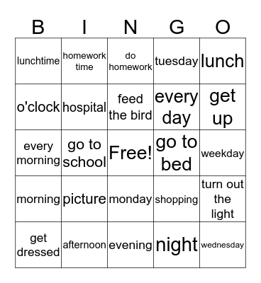 Everyday Bingo Card