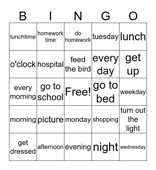 Everyday Bingo Card