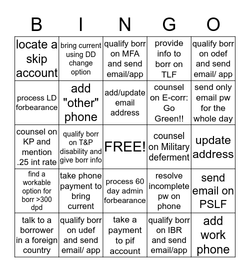 TEAM LAURA BINGO Card