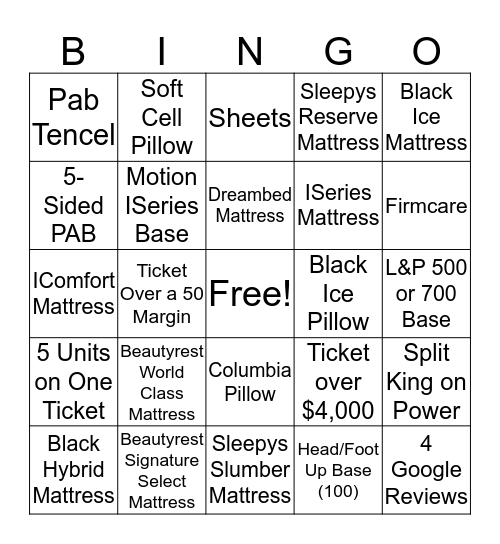 Weekend Bingo Card