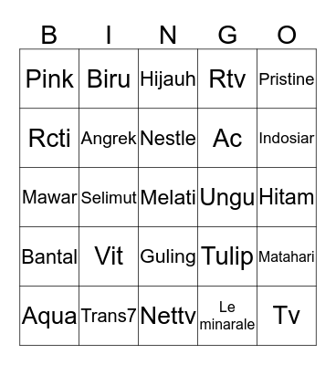 Bae Bingo Card