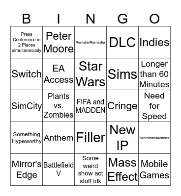 ResidentSleeper Conference Bingo Card