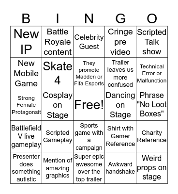 EA Bingo Board Bingo Card