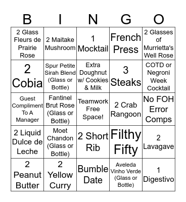Beaker & Gray Art Walk Bingo Card