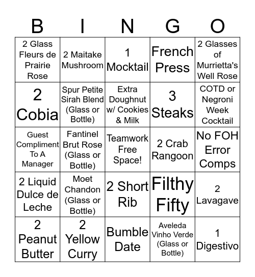 Beaker & Gray Art Walk Bingo Card