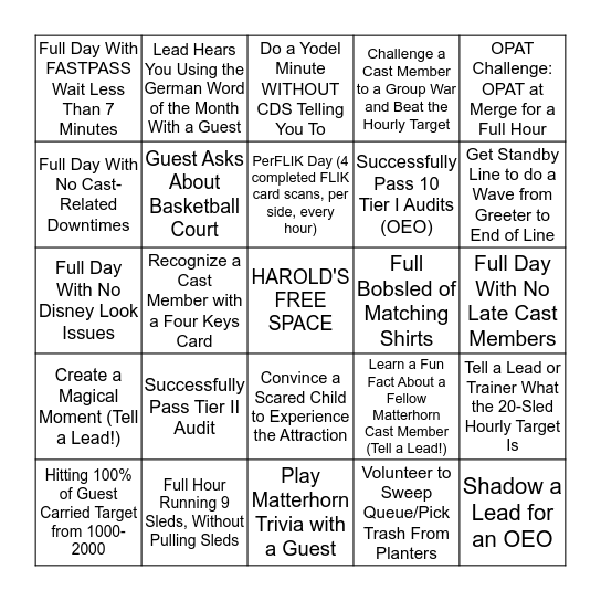 Bingo Card