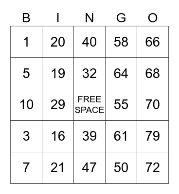 Bingo Card