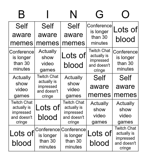 Devolver Digital aka Meme Lords Bingo Card