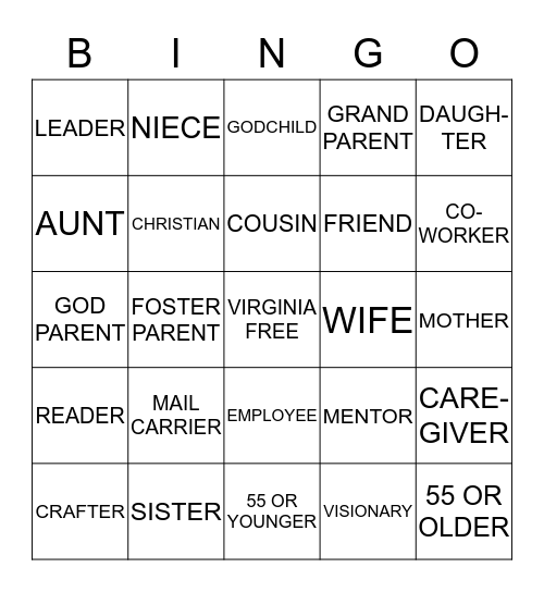 MY MANY HATS @ 55 Bingo Card