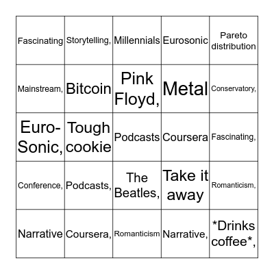 Music Management Bingo Card