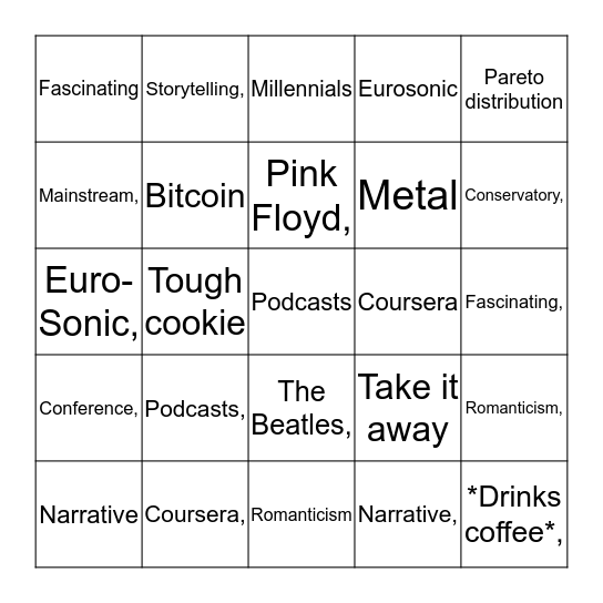 Music Management Bingo Card