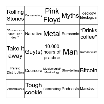 Music Management Bingo Card