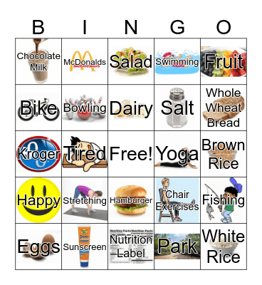 Health-N-Go Bingo Card