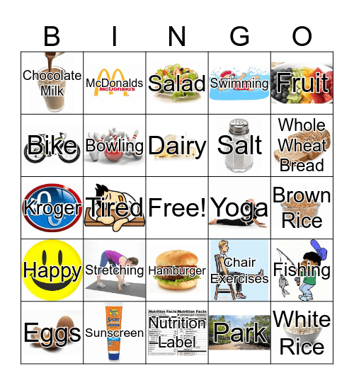 Health-N-Go Bingo Card