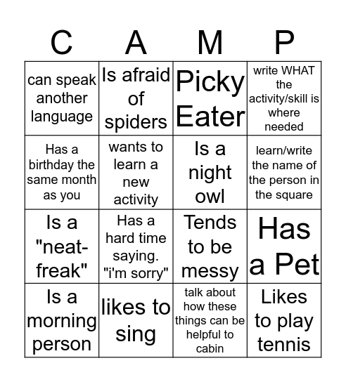 Find someone who.... Bingo Card