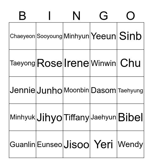 ENAMOONBIN98 Bingo Card