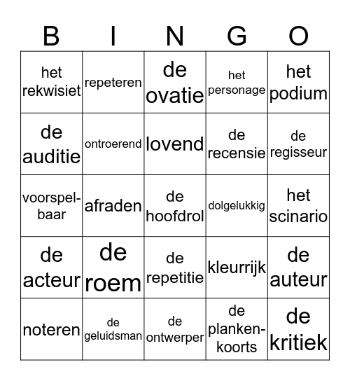 Plankenkoorts Bingo Card