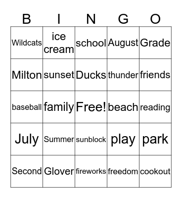 Phonics Bingo Card