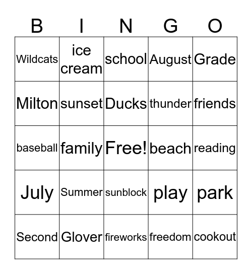 Phonics Bingo Card
