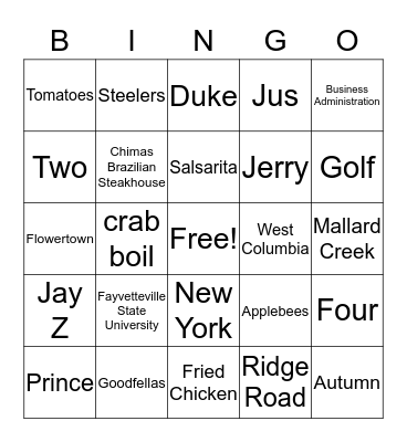 Maverick to Bronco Bingo Card
