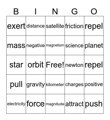 Summer Bingo Card