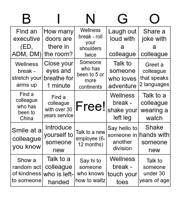 Meet Your Ministry! Bingo Card
