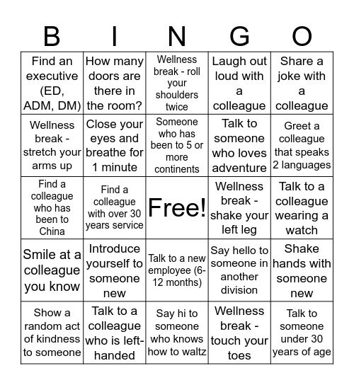 Meet Your Ministry! Bingo Card