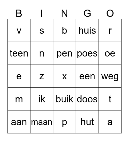 bingo groep 3 Bingo Card