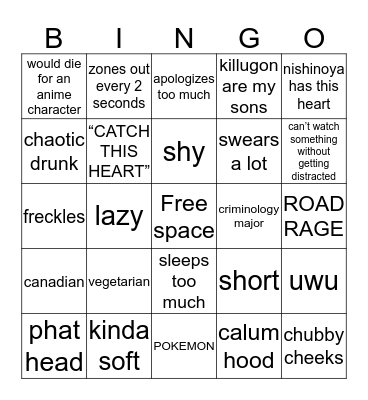 brittany’s bingo Card