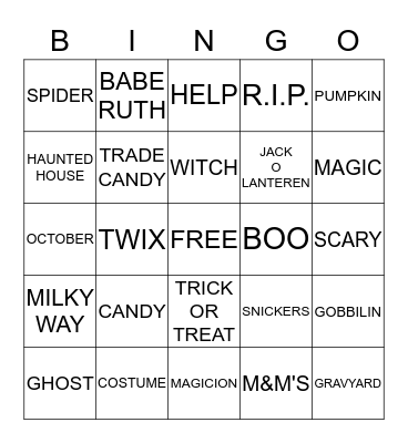 HALLOWEEN Bingo Card