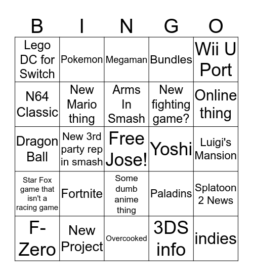 Jose E3 Bingo Card